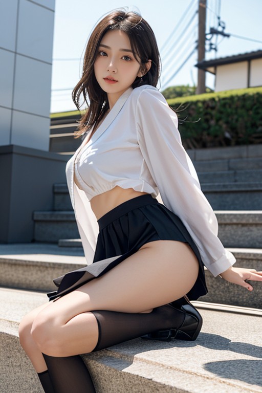 Skirt, Japanese, Bottom Up AI Porn