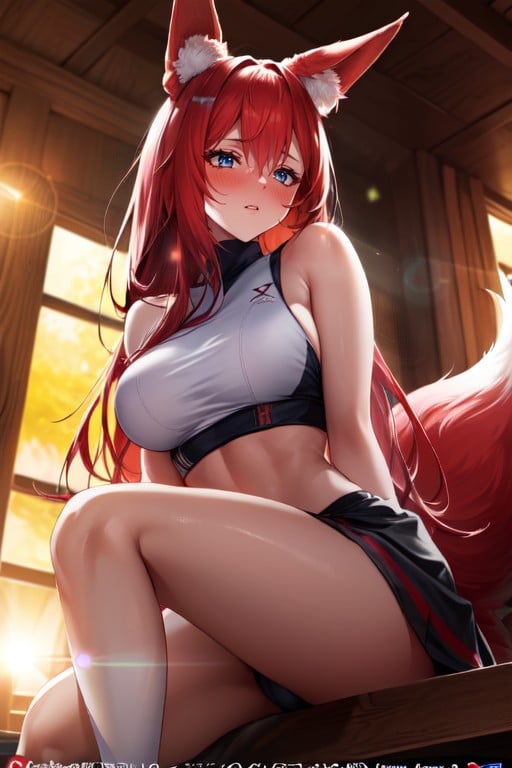 20대, Long Red Hair, 상향식AI 포르노