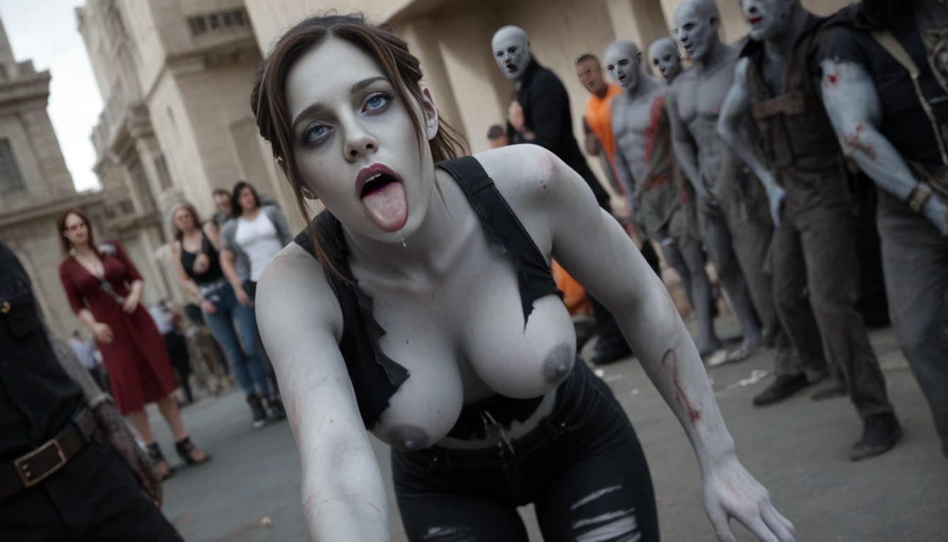 Claire Redfield Turned Into A Zombie, Drool Saliva, Grey Skin Zombie Grey Skin Zombie ИИ гей порно