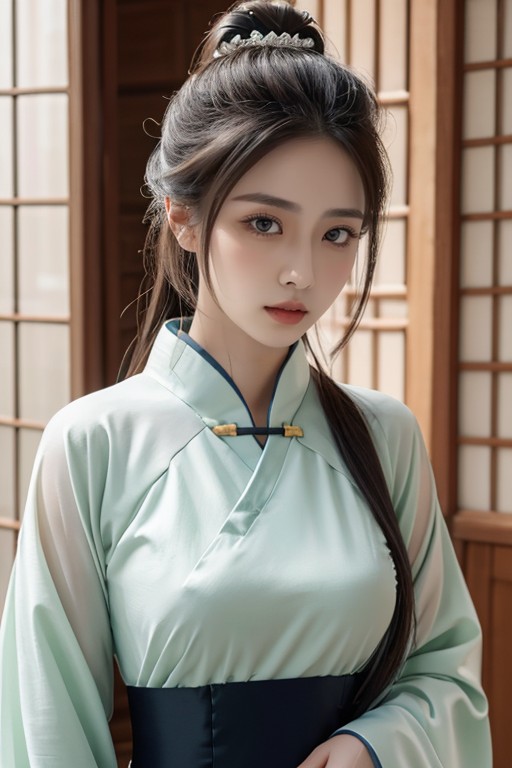 Hanfu Chinês, 20s, Peito Grande Pornografia de IA