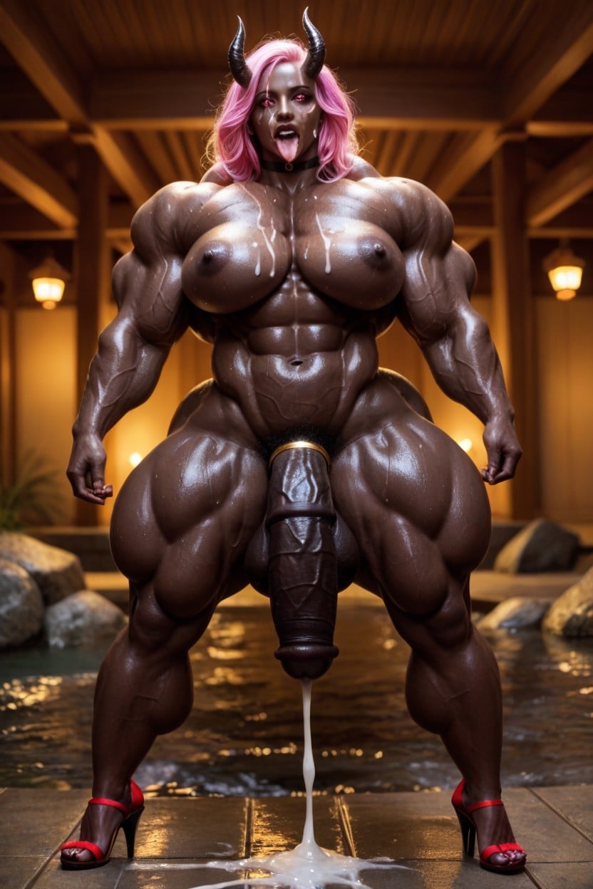 Black Stockings, 20s, Standing Shemale AI Porn