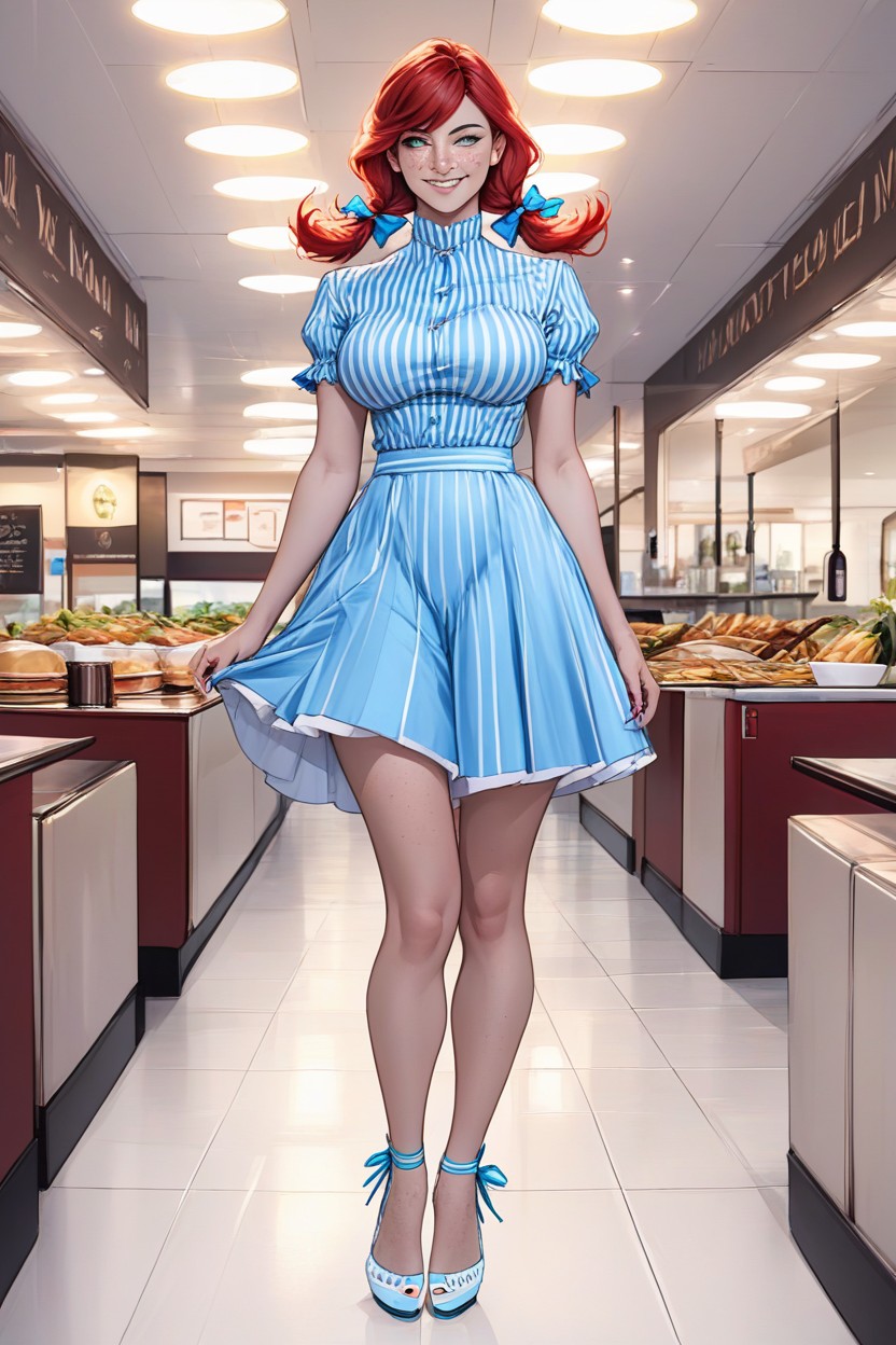 Red Hair, Standing, American AI Porn