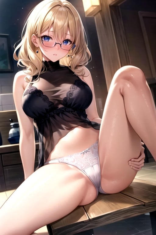 Underpants, Glasses, Embarrassed  AI Porn