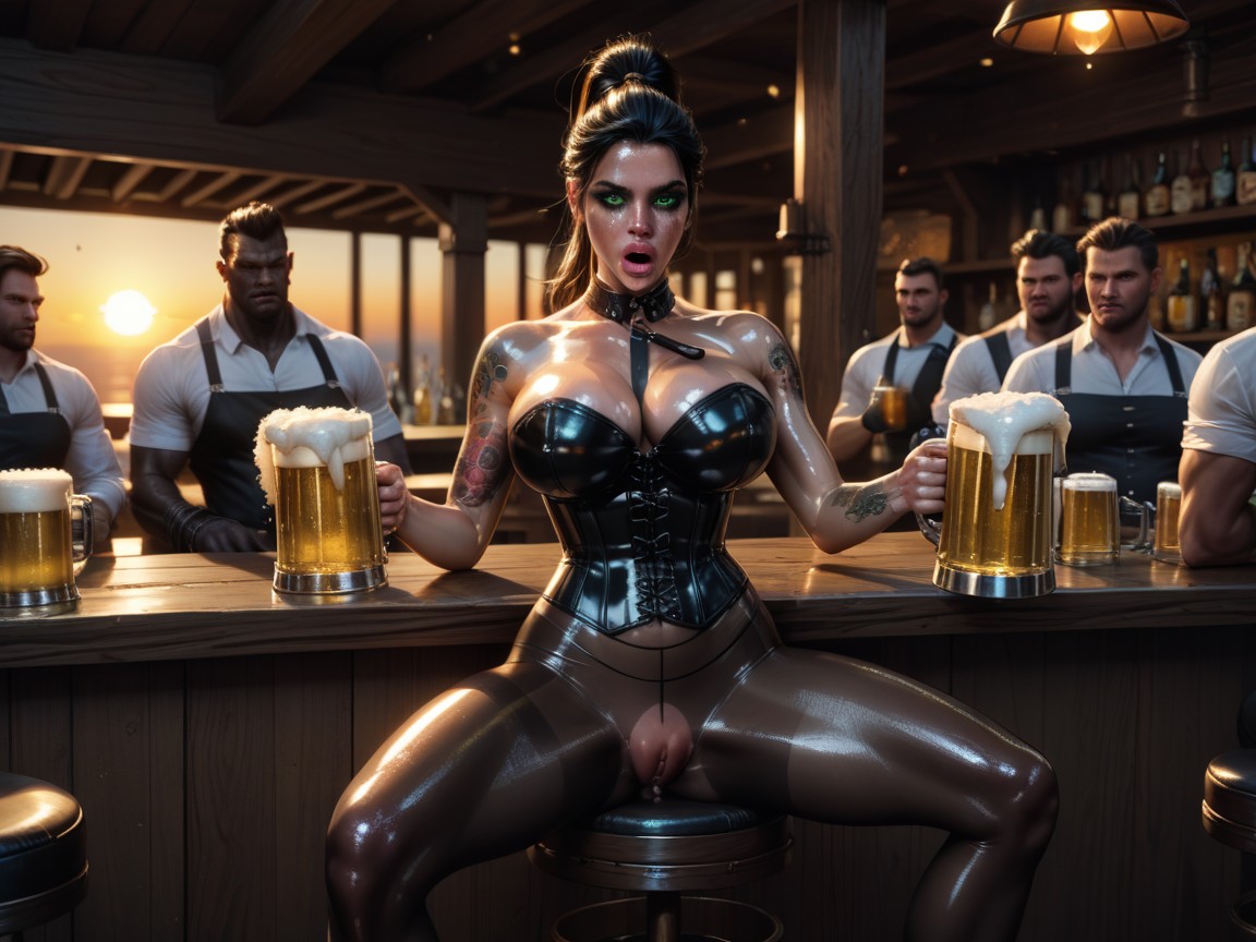 Pink Rabbit Ears, Giant Minotaur Cock In Pussy, Wet AI Porn