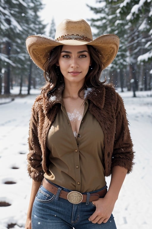 Latina, Wild West Sheriff, Skinny AI Porn