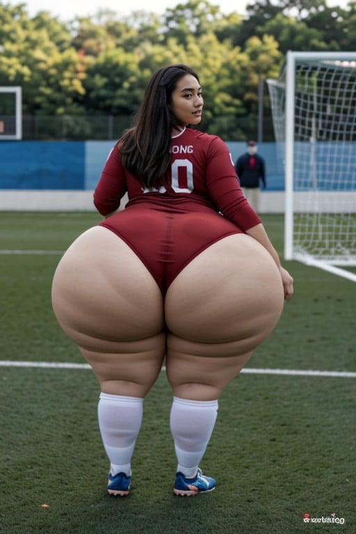 18, Jogador De Futebol, Bunda Extremamente Grande Pornografia de IA