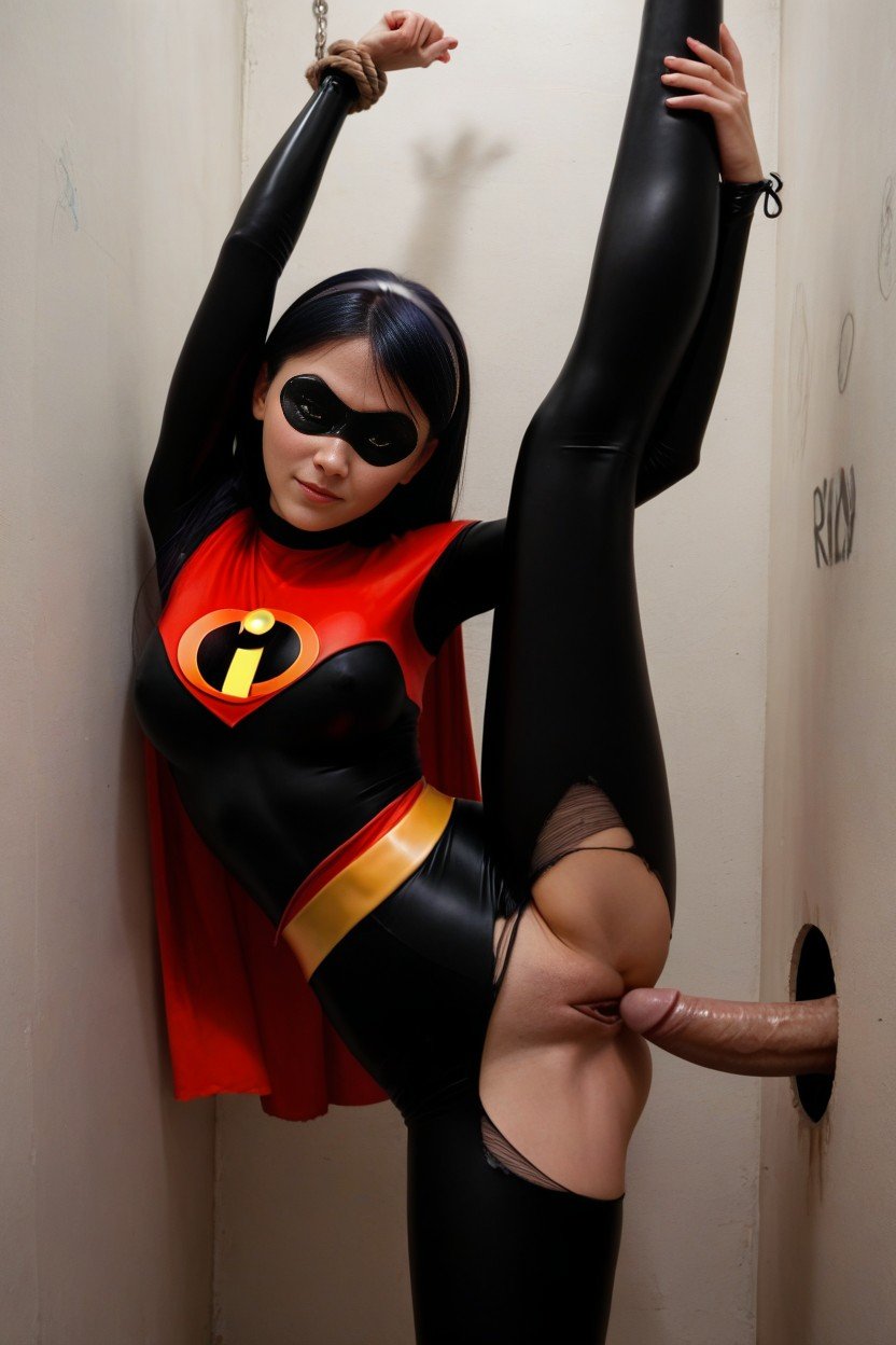 Super Heroi, Glory Hole, Roupas Rasgadas Pornografia de IA