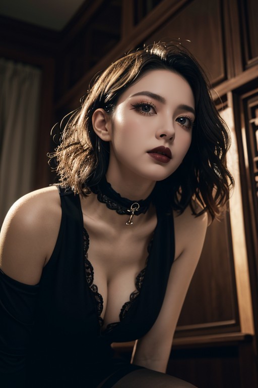 Choker, Wearing Many Jewelry, 腰部鏡頭AI黃片