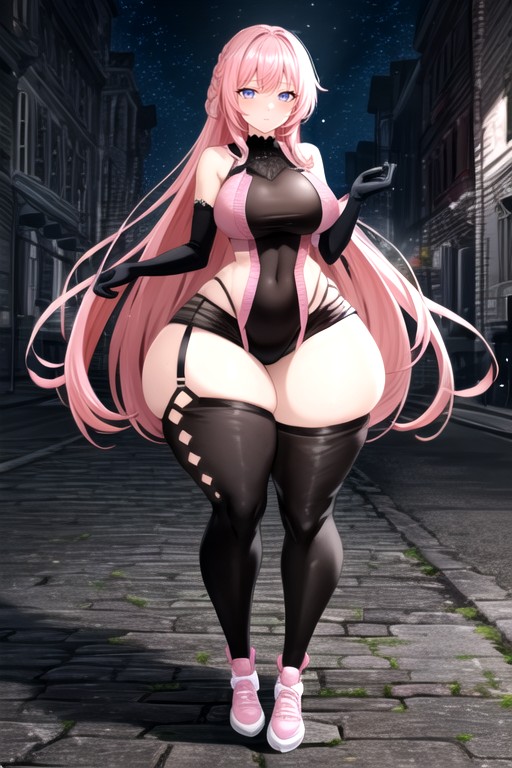 Pink Hair, Natural Breast, Extremely Large Ass AI Porn