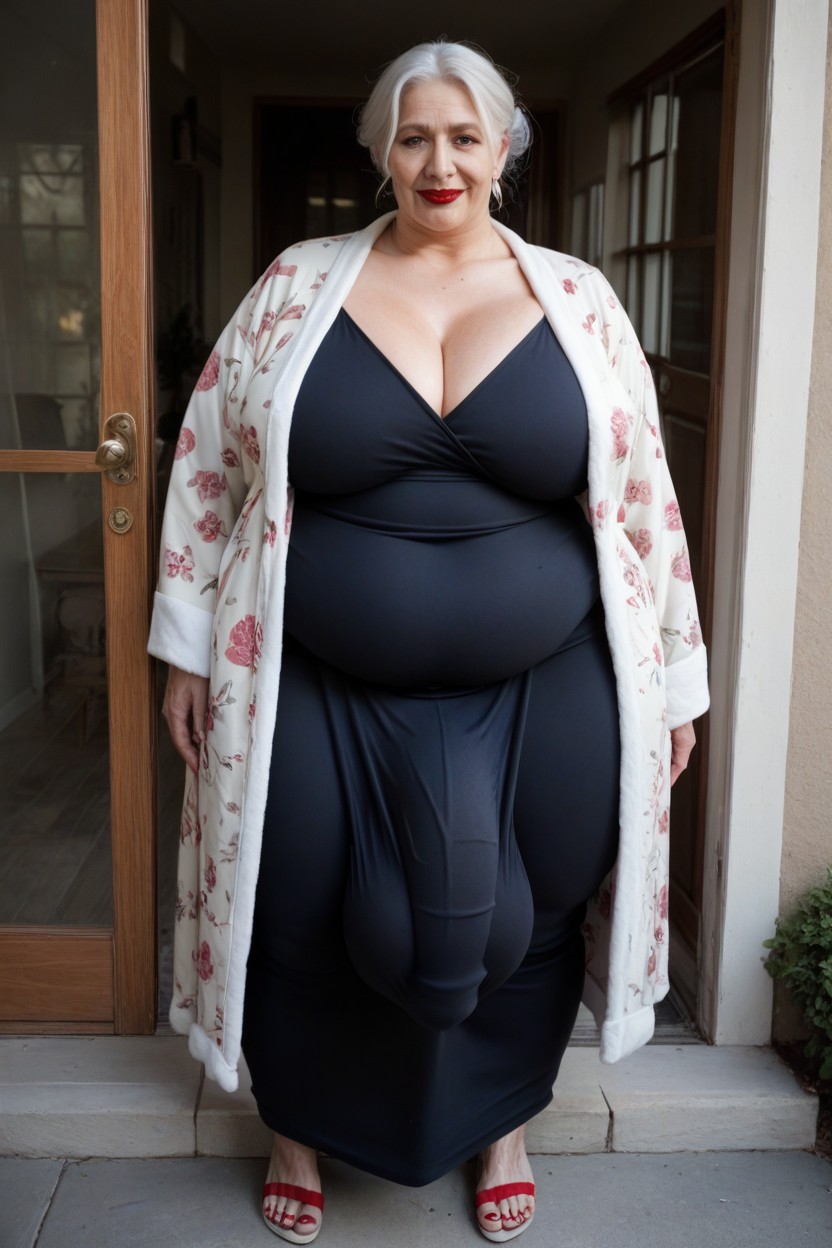 Satan Floral Robe, Fully Clothed, Fat Shemale AI Porn