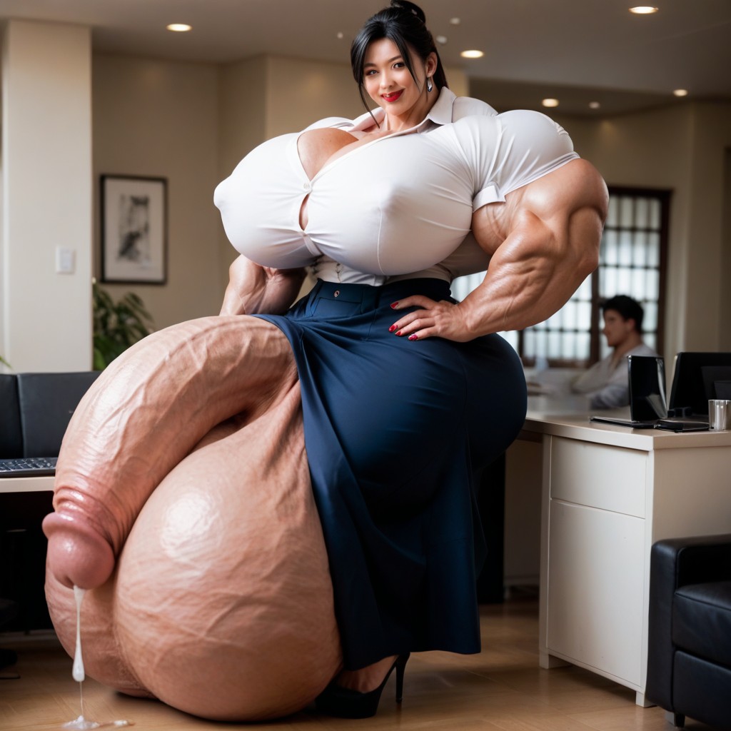 Full Body, Hyper Gigantic Massive Penis, Growing Shemale AI Porn