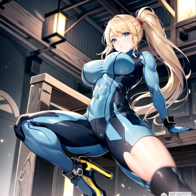 Nombril Exposé, Samus (metroid), Gros SeinsPorno IA Hentai