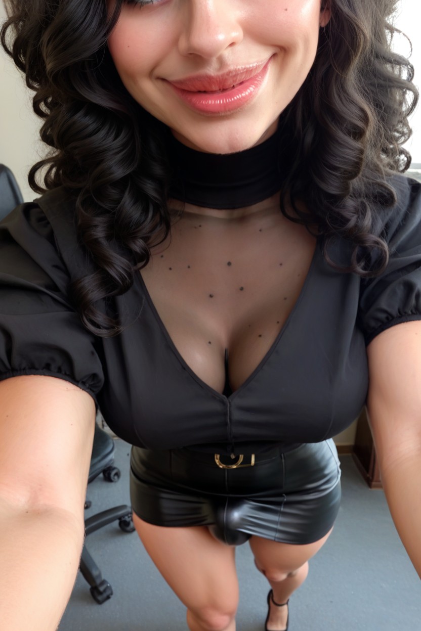 Multi Colored Hair, White Blue Eyes, Ass And Thighs Shemale AI Porn