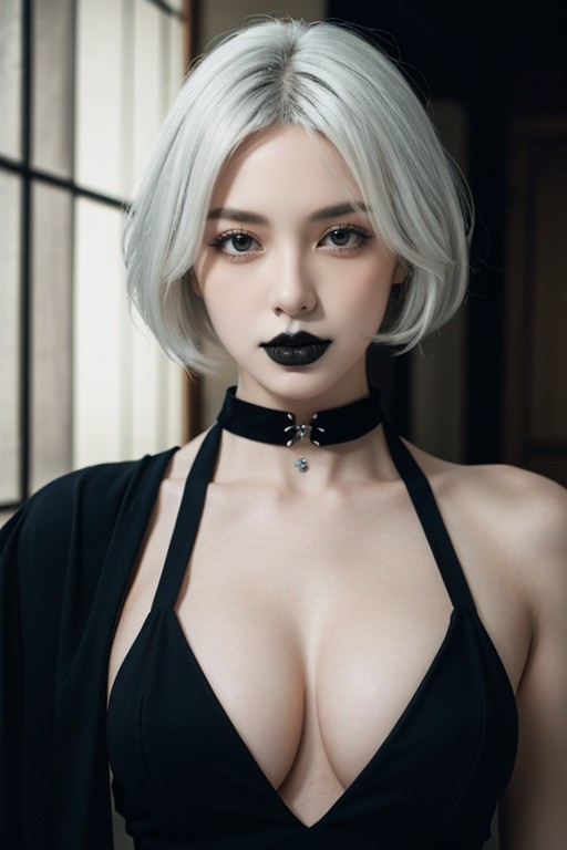 Black Lipstick, Choker, Слабо Освещённый Фурри AI порно