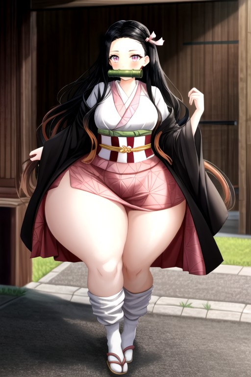 Bunda Extremamente Grande, Nezuko (demon Slayer), Peito Grande Pornografia de IA