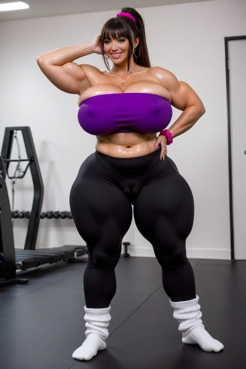 Fat Woman With Brazilian Butt Lift, Yoga Pants, Peito Enorme Pornografia peluda com IA