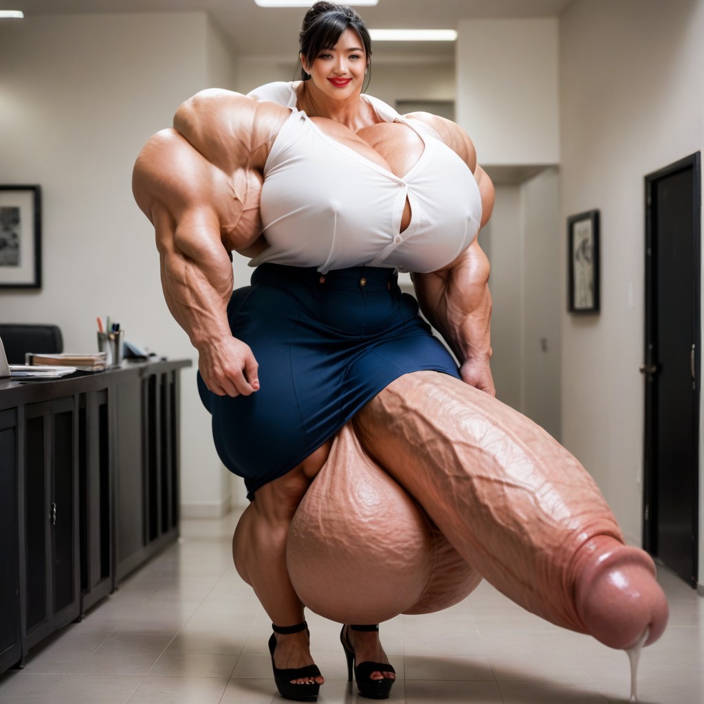 Hyper Gigantic Muscles, Full Body, Growth Shemale AI Porn