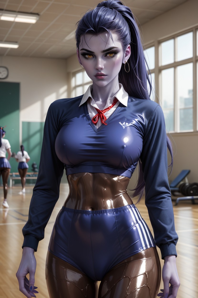 Widowmacker, School Gym, Oiled BodyヘンタイAIポルノ