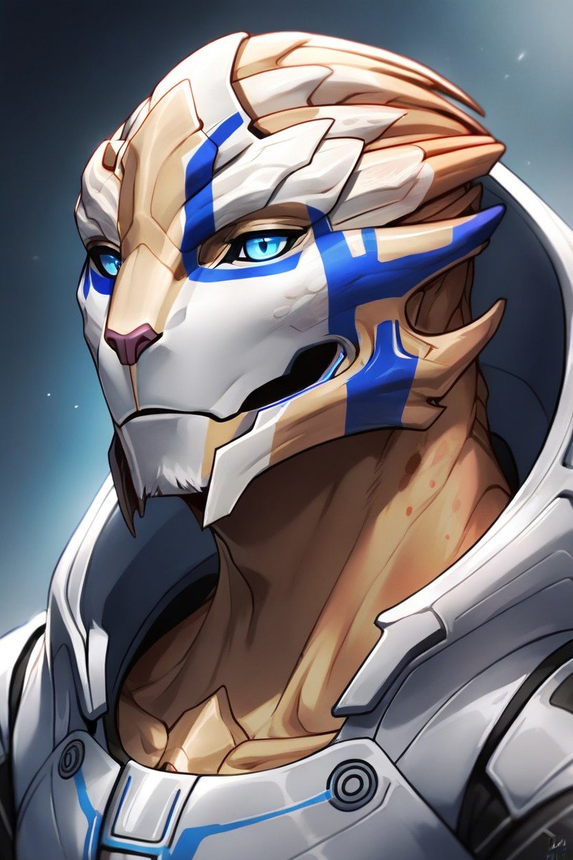 Face Is With Fully Grey Tone Skin Color, Muscular Body, Heavy ArmorPorno AI Furry