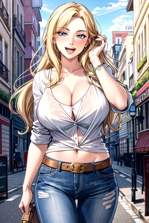 European City, Comic, Blouse AI Porn