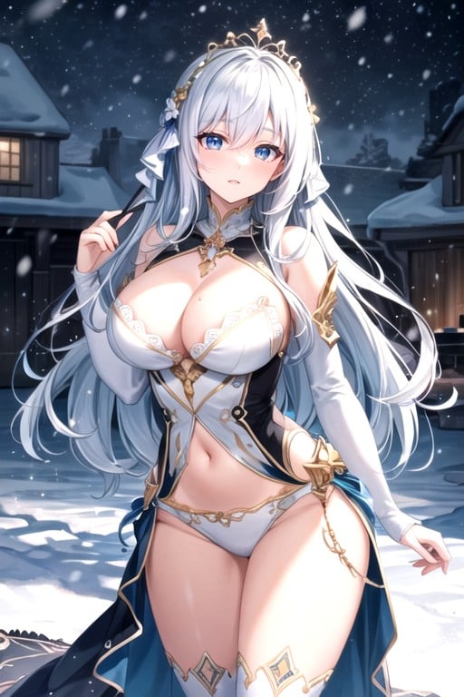 Snowing, Diadem, Soft Pastel Hentai AI Porn