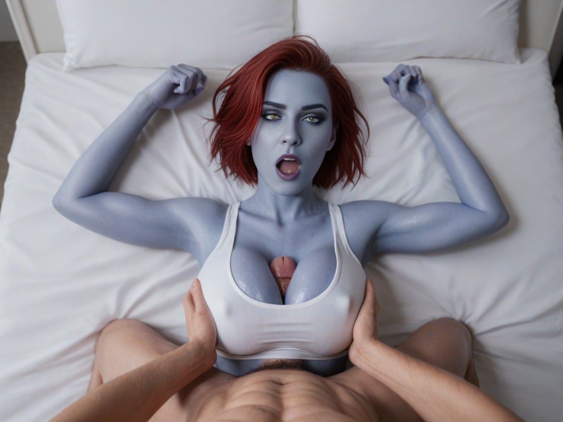 Mystique From Marvel Comics, Confused Face, Slicked Backed Hair AI Porn