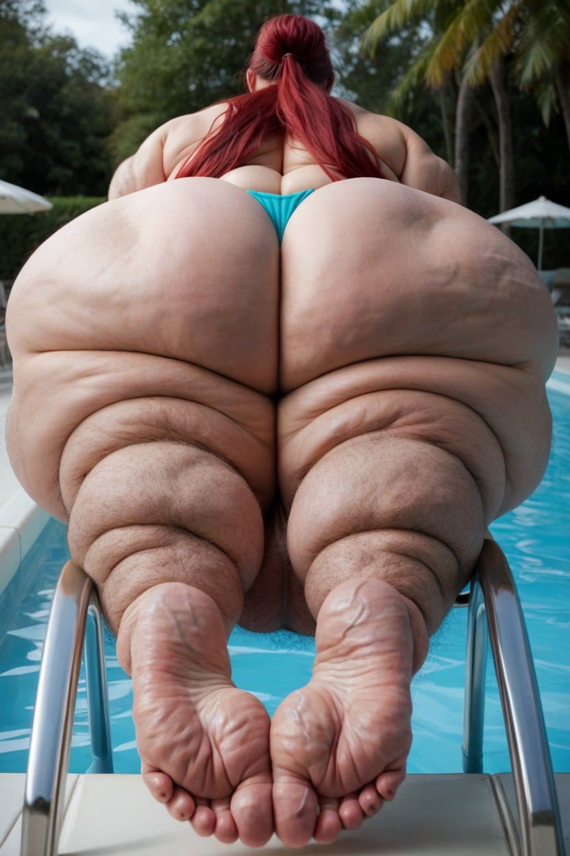 Obese, Sitting, Hyper Balls Shemale AI Porn