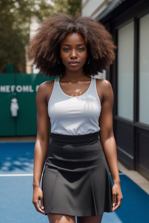 18, Afro, Tennis Skirt Pornografia de IA