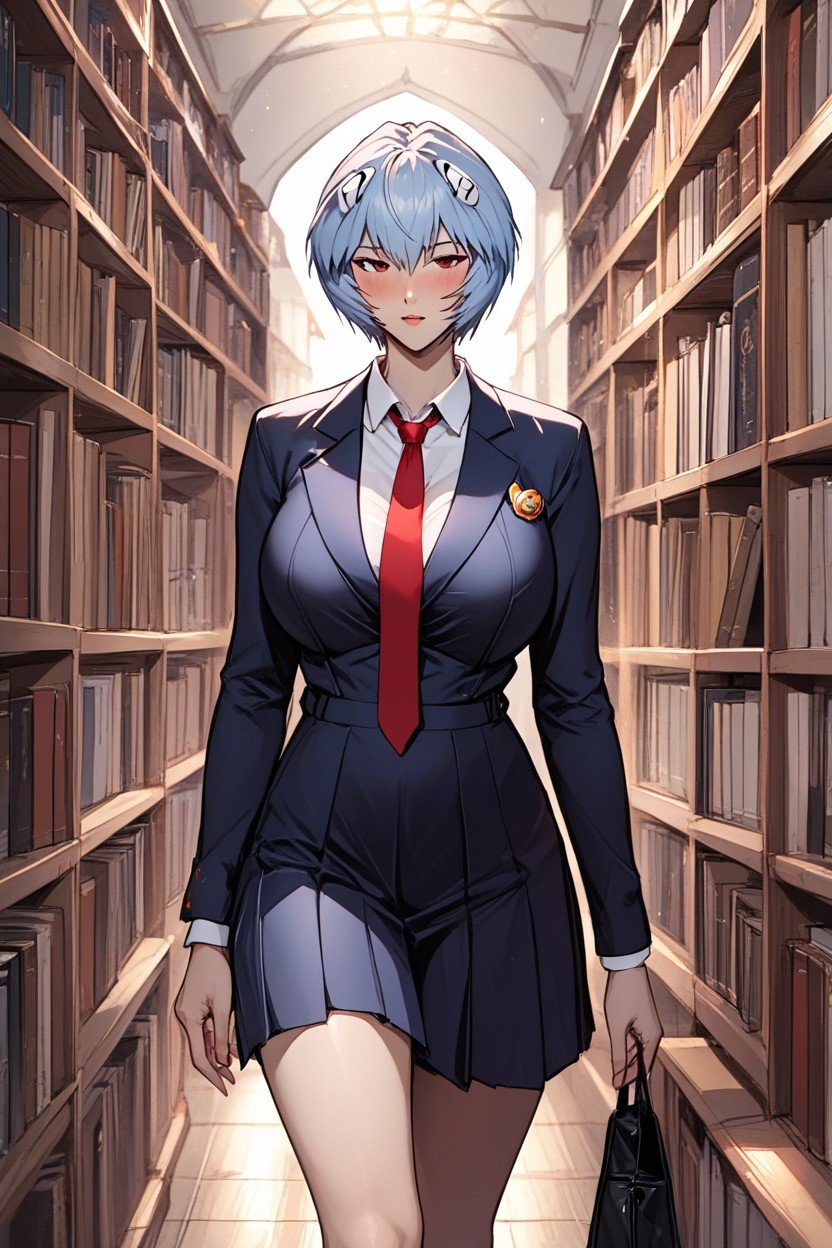 Embarrassed , Skinny, School Uniform AI Porn