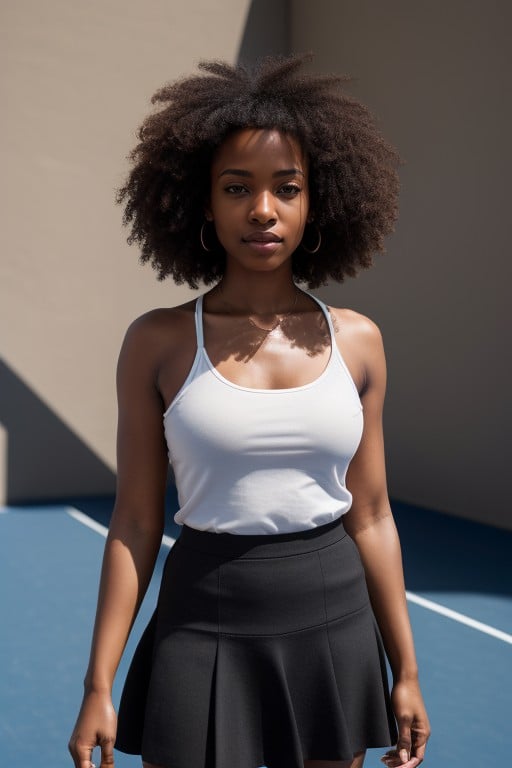 Tennis Skirt, African, 20s AI Porn