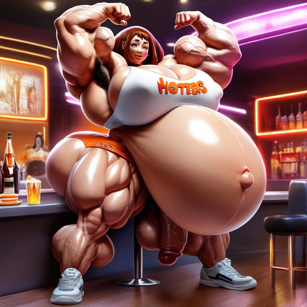 Breasts Expansion, Hyper Belly, Hyper Thick Hips Shemale AI Porn