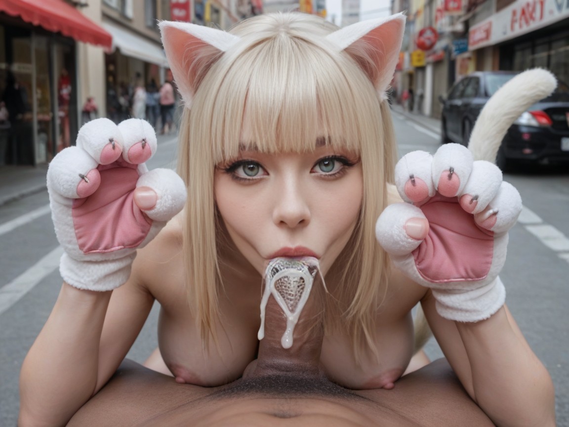 Small Ass, Cum Drips On Tongue, Face AI Porn