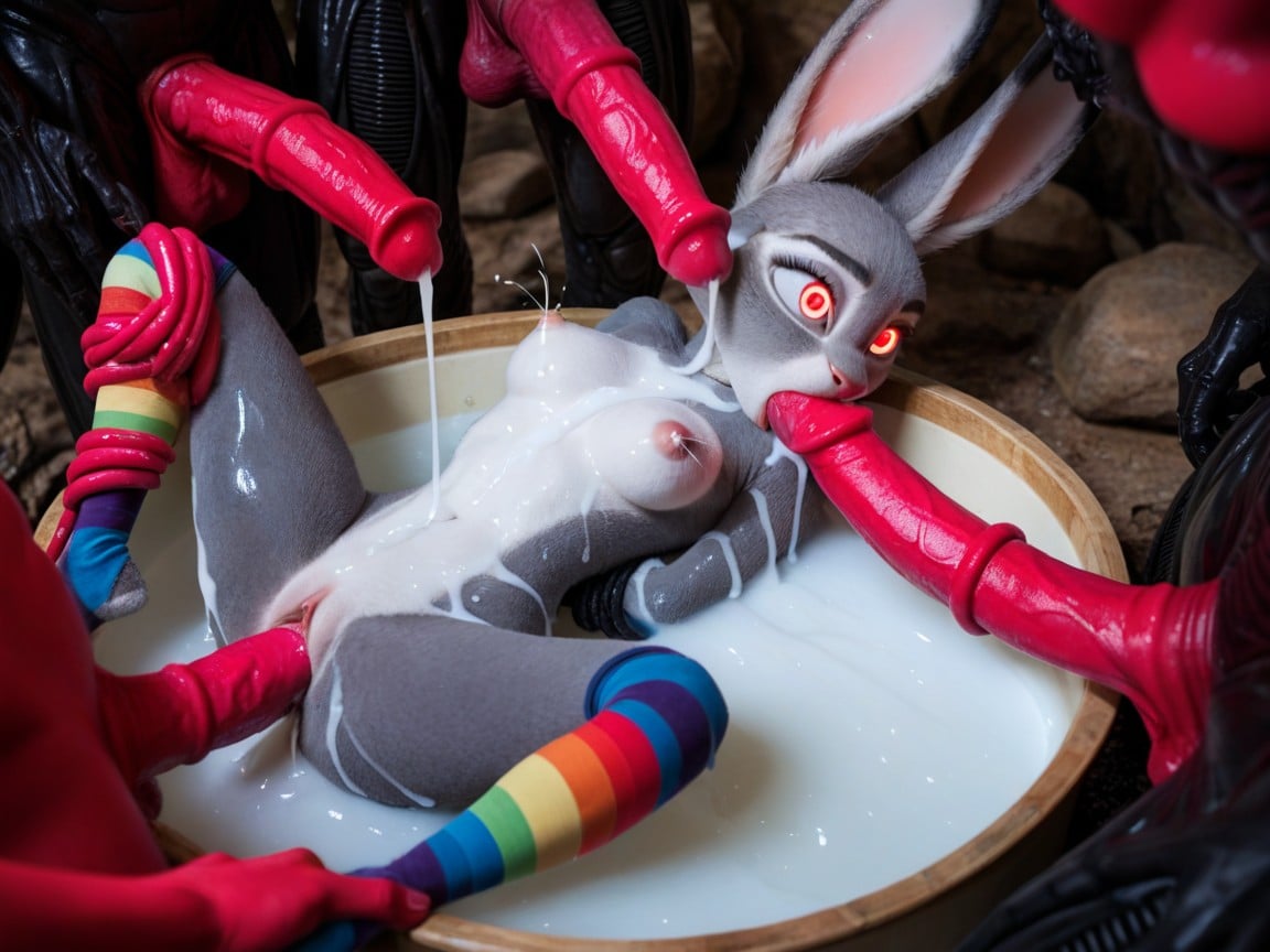 Judy Hopps, Crying, Gaped Holes Shemale AI Porn