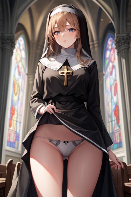 Igreja, Cabelo Médio, Nu Hentai IA pornografia