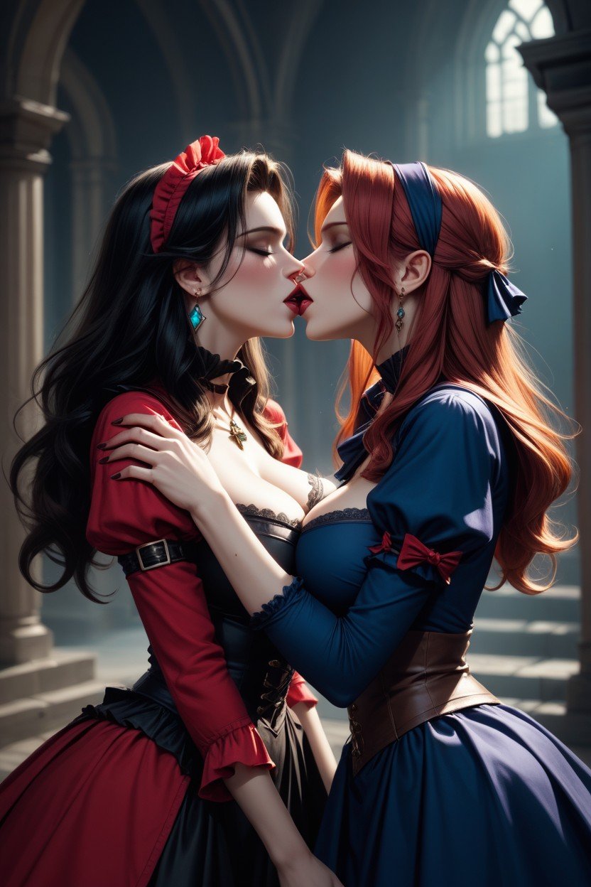 Wicked Witch From Wizard Of Oz, Dorothy From Wizard Of Oz, Lesbians Kissing Pornografia de IA