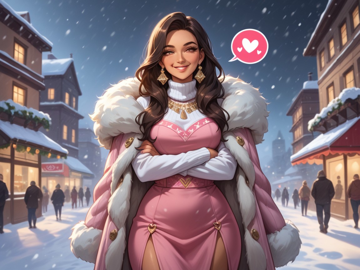 Arms Crossed, Pink Wrap Dress, Waist Hentai AI Porn