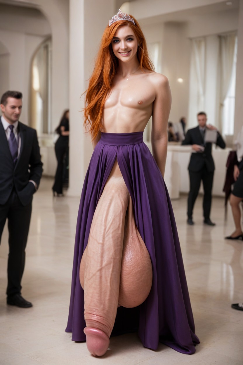 Inside, Ginger Hair, Seductive Pose Shemale AI Porn