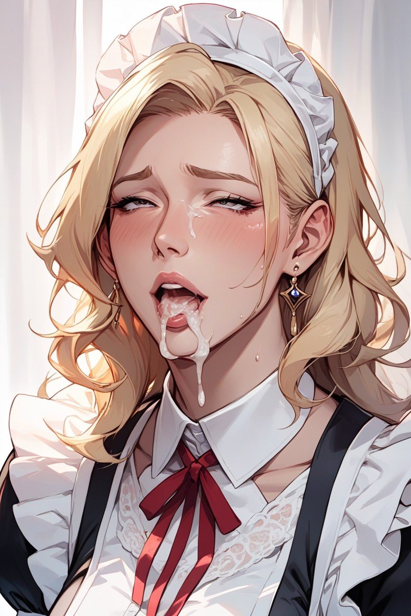 Blonde Maid Begging For CumPorno AI