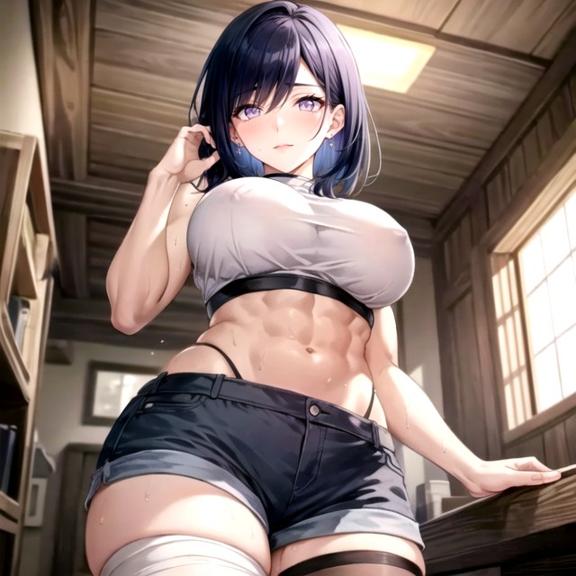 Abs, Bobcut, Hyuuga Hinata (naruto) Hentai AI Porn