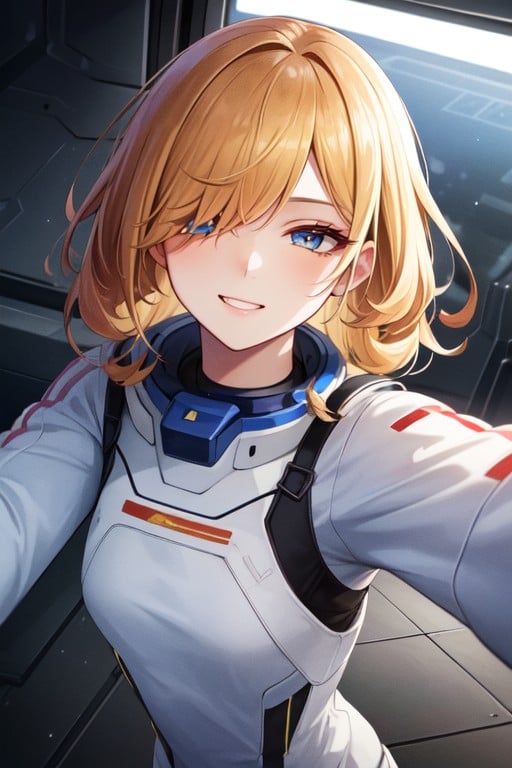 Curly, Space Suit, Blonde Hair AI Porn