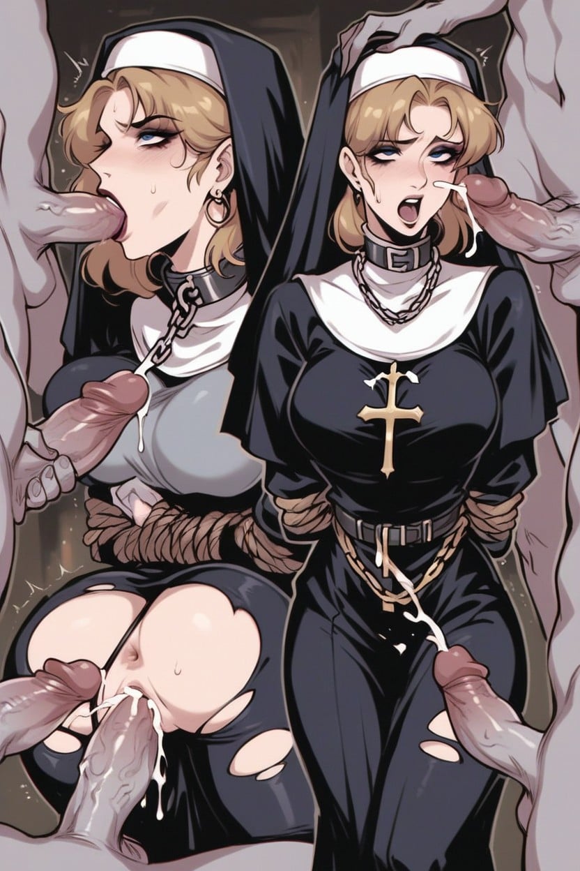 Sweaty, Trashed Genetics Lab, Medium Length Hair Hentai AI Porn