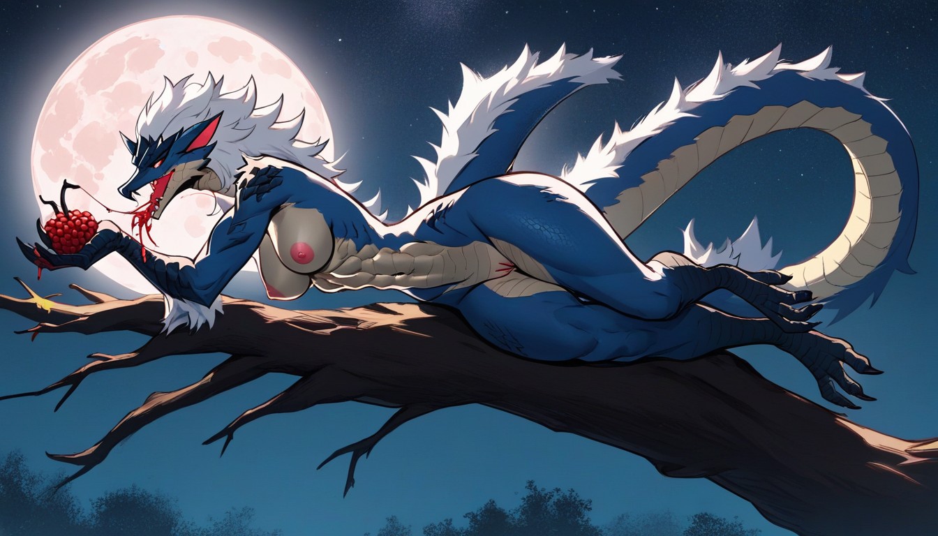 Large Ass, Red Eyes, High Detail Furry AI Porn