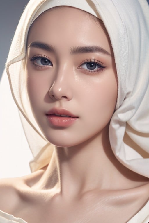 Hijab, 입술 깨물기, 벌거벗은AI 포르노