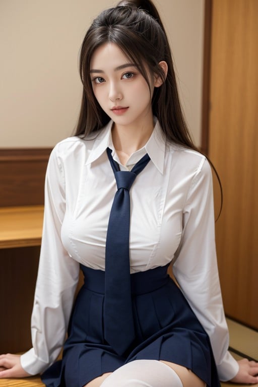 制服, 丸い胸, 18AIポルノ