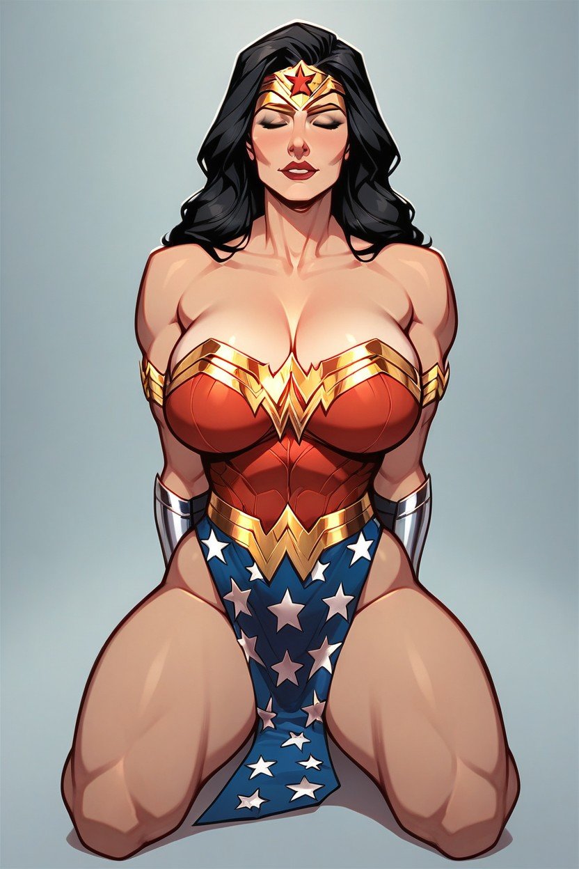 Large Breast, Wonder Woman From Dc, Kneeling AI Porn