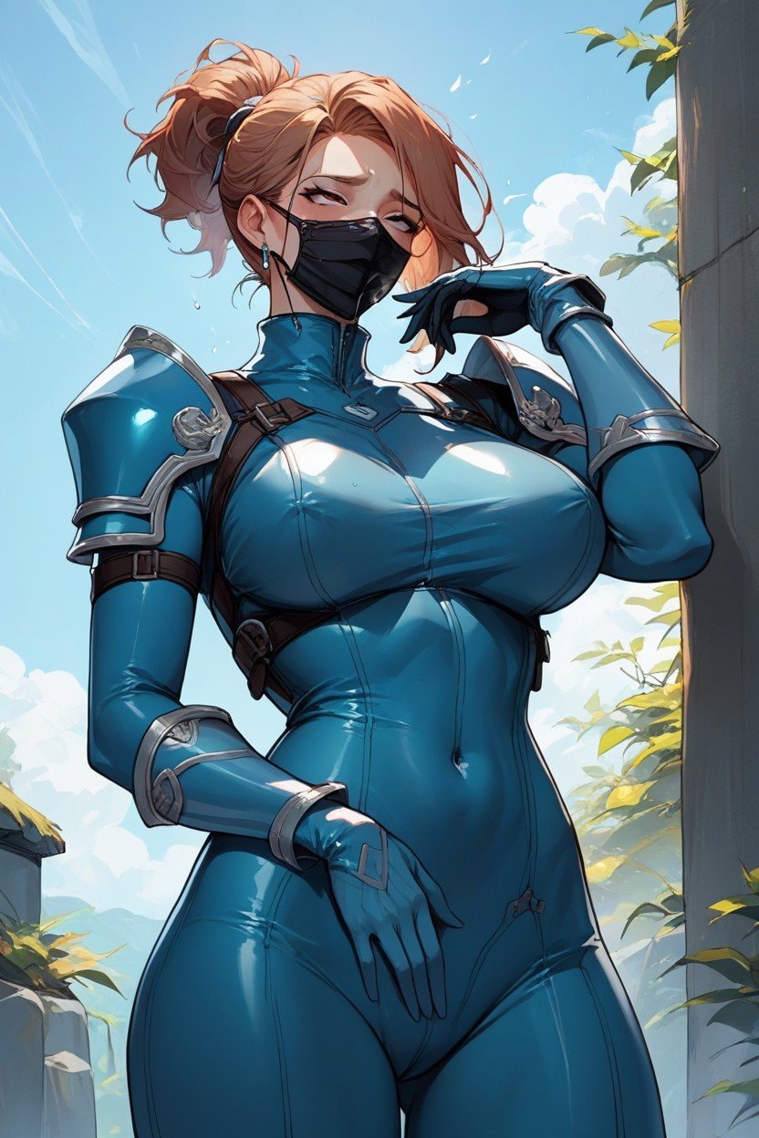 Armor Gloves Bodysuit Boots Facemask Latex Suit Ahegao PonytailPorno AI Hentai