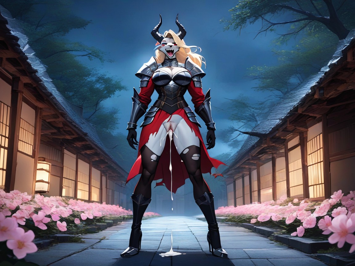 Big, Full Body, Ram Horn On Head Furry AI Porn