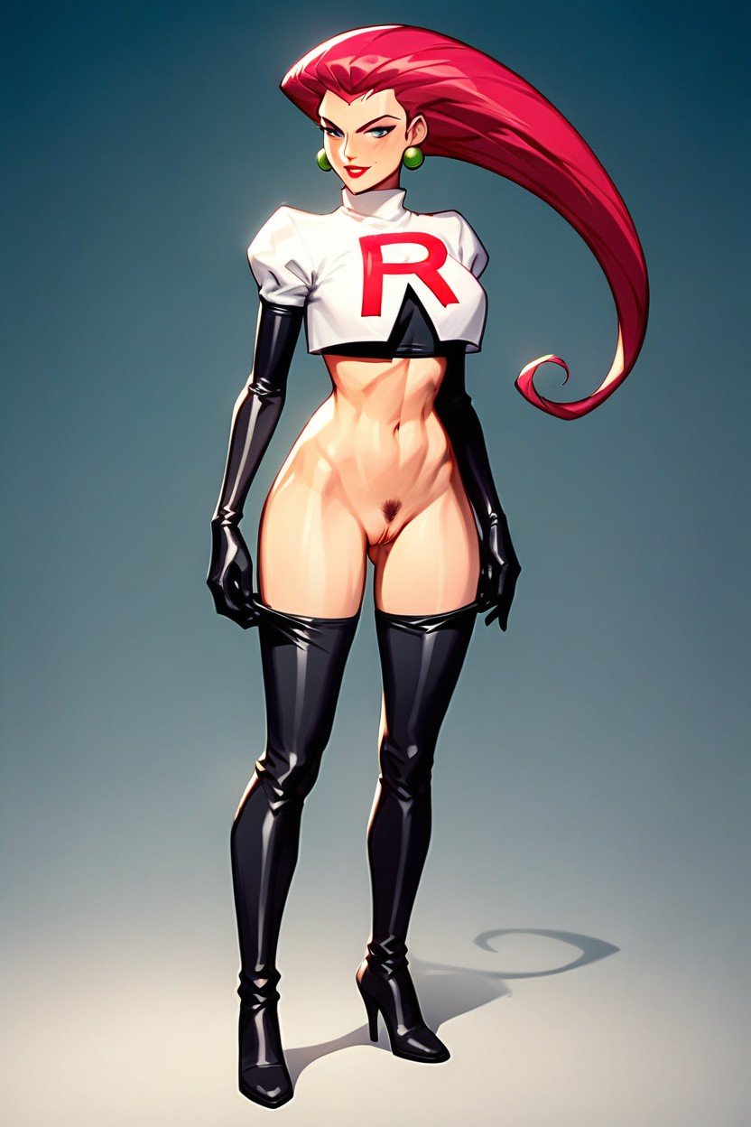 Jessie From Team Rocket, Wearing A Version Of Mistys Outfit Pokemon, EmbarressedAI黃片