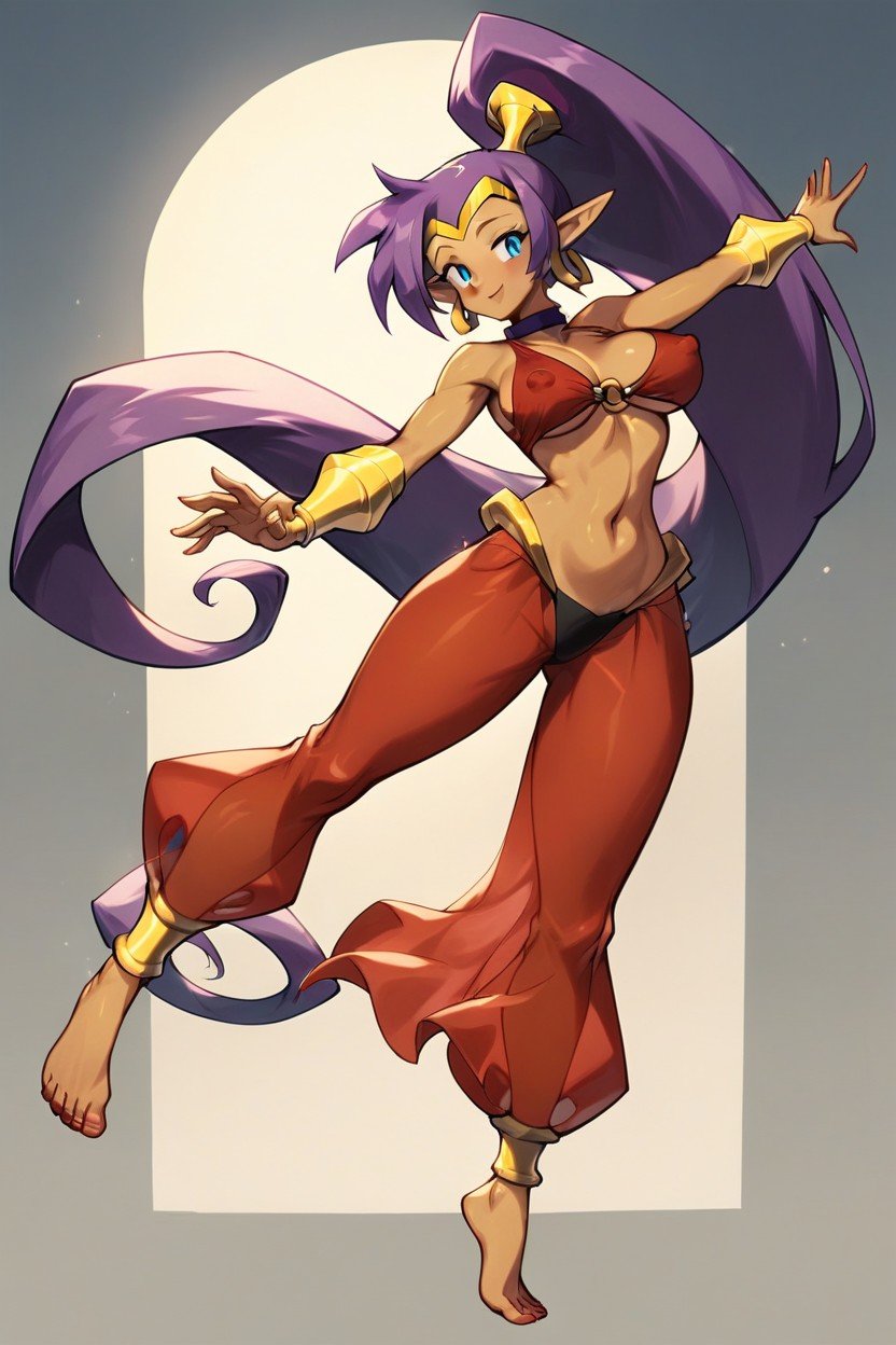 Shantae, Purple Hair, Erect Nipples헨타이 AI 포르노