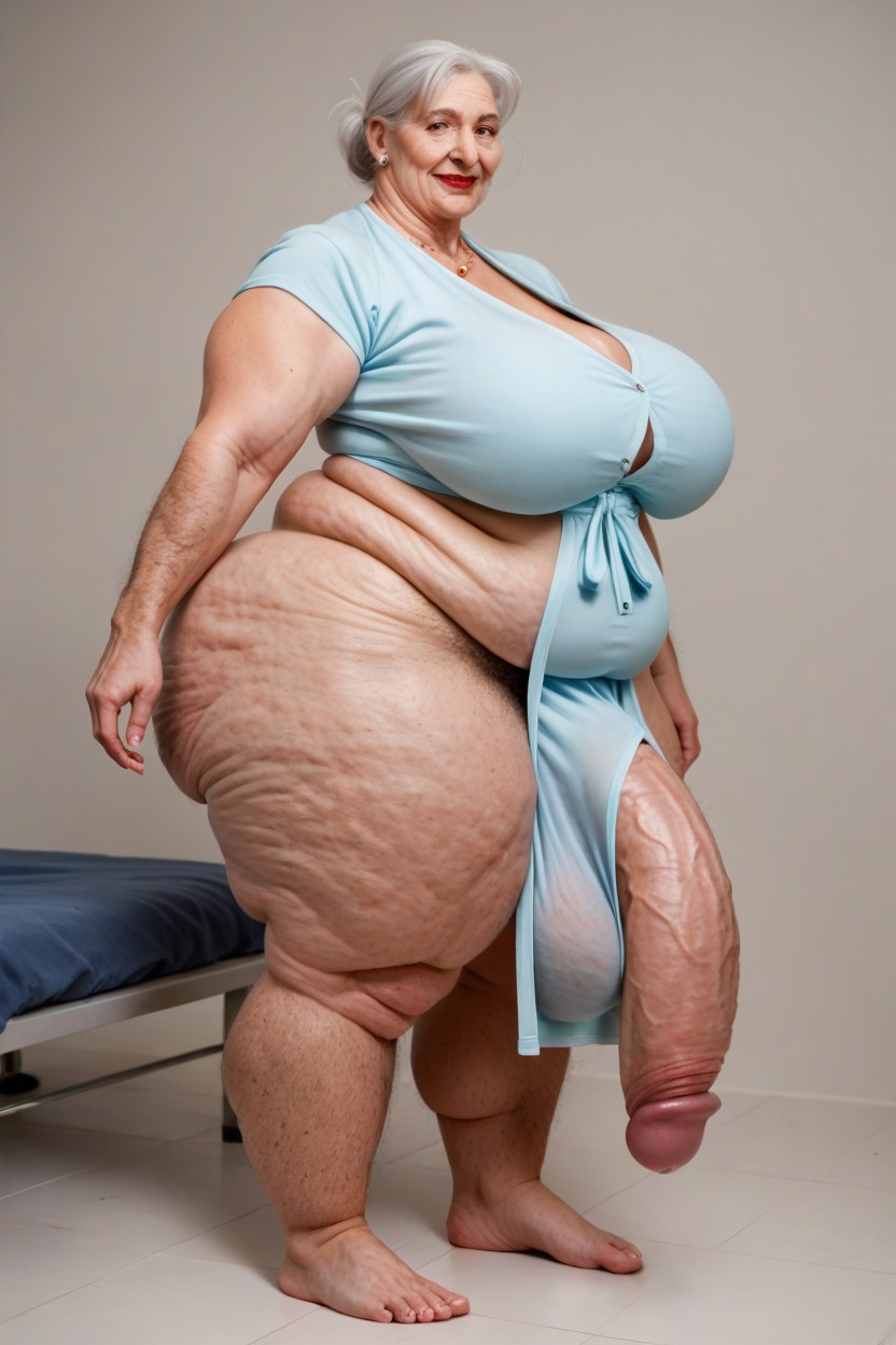 60+, Huge Gigantic Penis, Huge Bulge Under Clothing Shemale AI Porn